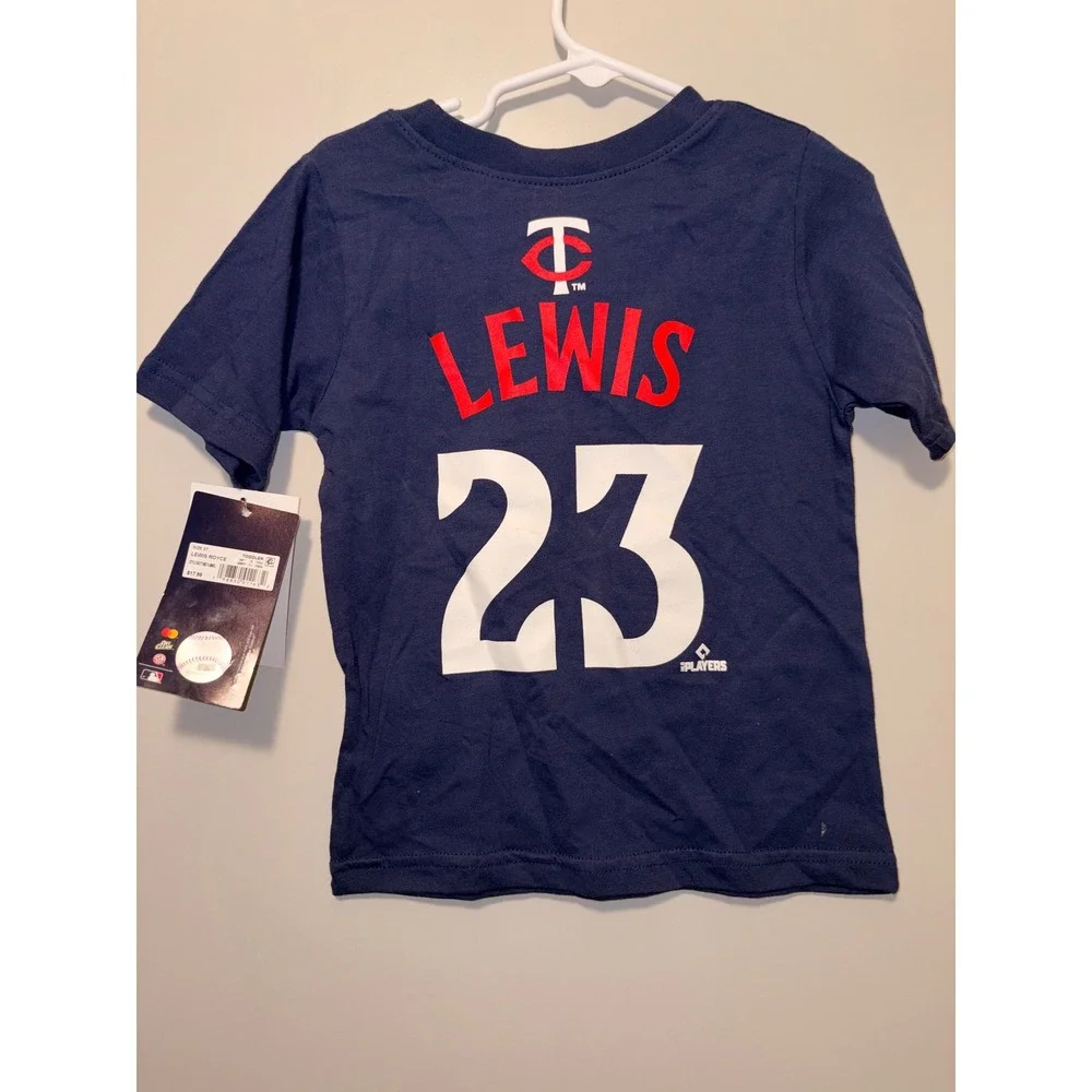 MLB Minnesota Twins Royce Lewis‎ #23 Navy Blue Toddler T-Shirt 3T New
